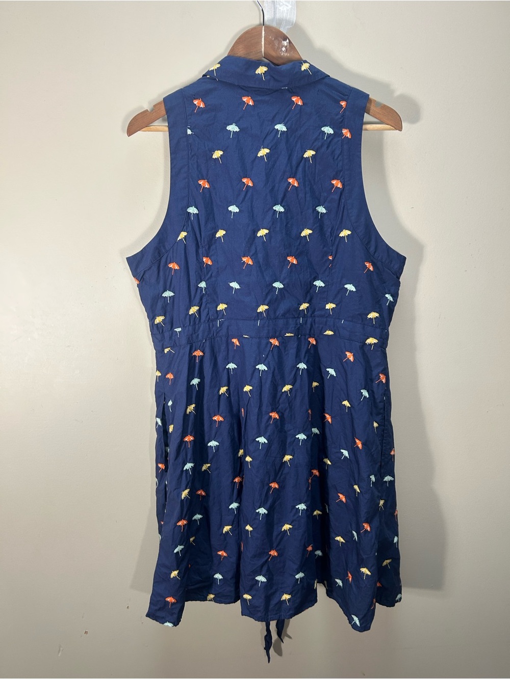 Anthropologie Maeve Sleeveless Mini Tank Embroidered Umbrella Shirt Dress XL - Picture 10 of 10